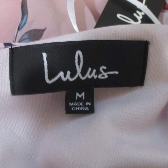 Lulus Roma Blush Floral Print Lace-Up Maxi Dress M - Picture 9 of 10